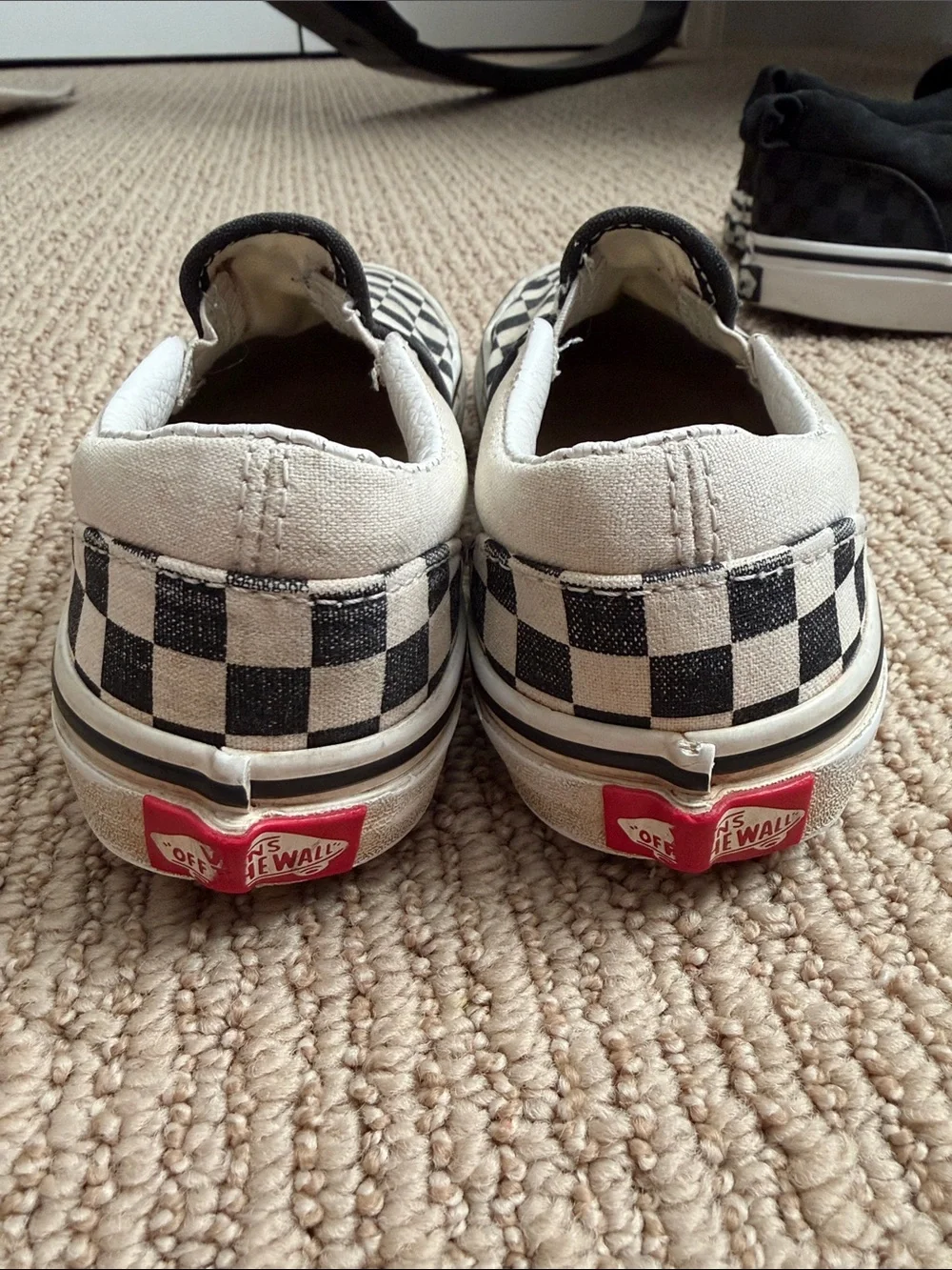 Vans Kids Black and White Checkerboard Slip-On Sneakers